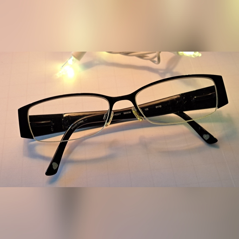 BEBE blingy black eyeglasses frames. Cheeky BB 5036.